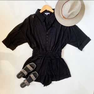 NWT White Birch 3/4 Sleeve Button Up Romper Size Large